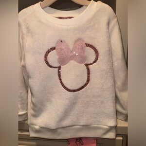 Disney Junior Toddler Girl Cozy Sequin Minnie Sweatshirt Pants